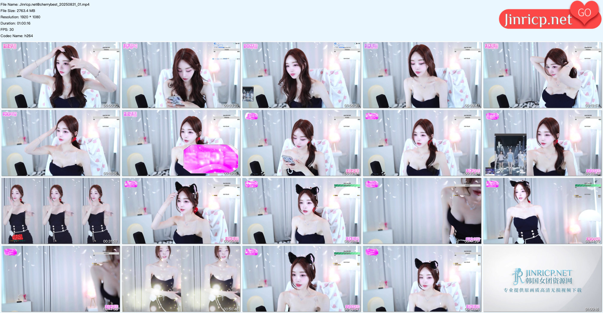 高颜值主播 樱桃酱 짱아신 cherrybest 个人直播 20250831 完整版 [4V/8.7G]
